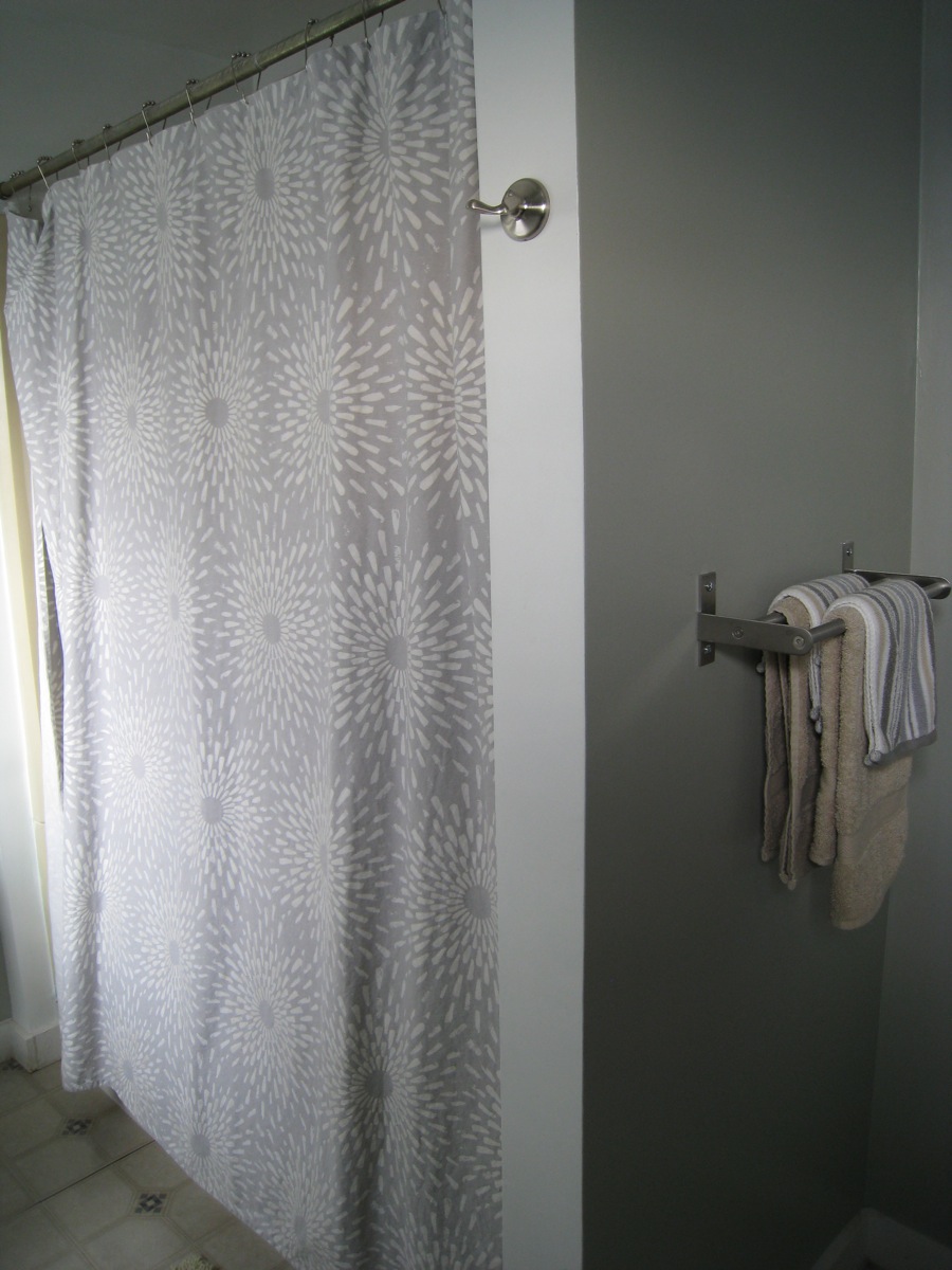 I also updated the shower curtain to complement the new, lighter palette.