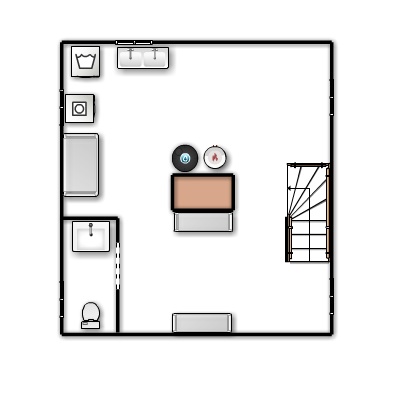 A floor plan of the basement.