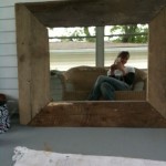 Wooden mirror frame, finished.