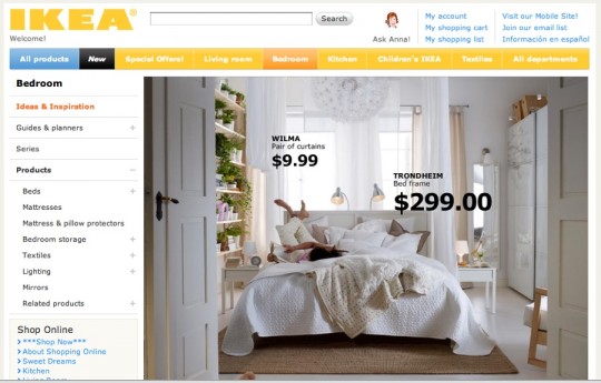 IKEA Bedroom Inspiration Board. Directly from IKEA.com.