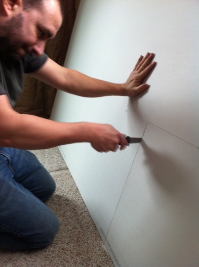 Custom saw job to make way for a window.