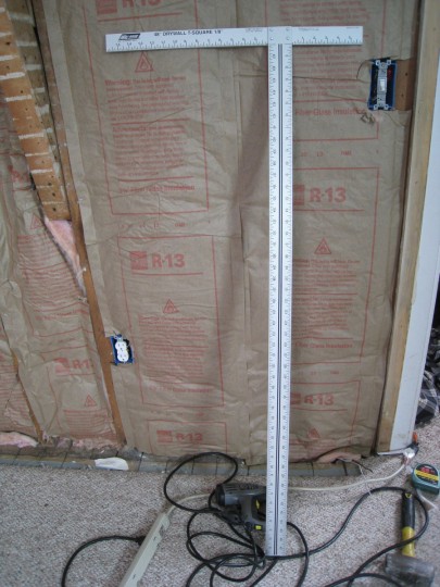 Drywall T-square. A must-have for drywalling DIY'ers.