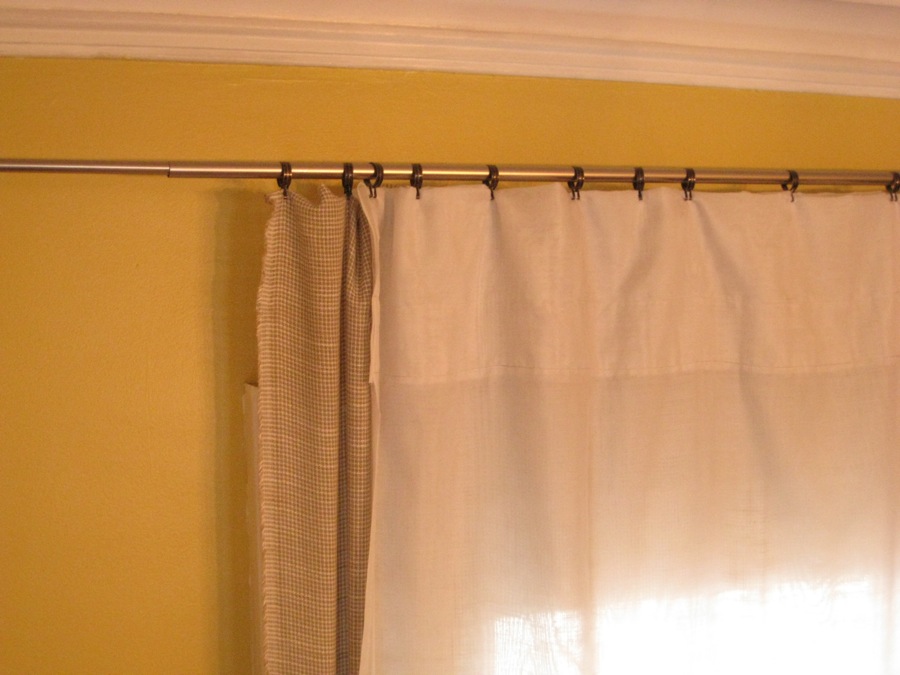Living room curtain lining.