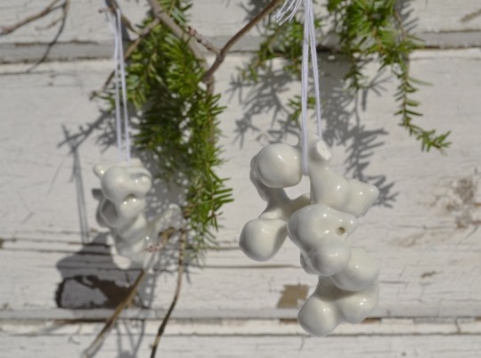 Swedish-inspired porcelain ornaments. So delicate and ornate, these are easily a favorite on Amber's etsy site.