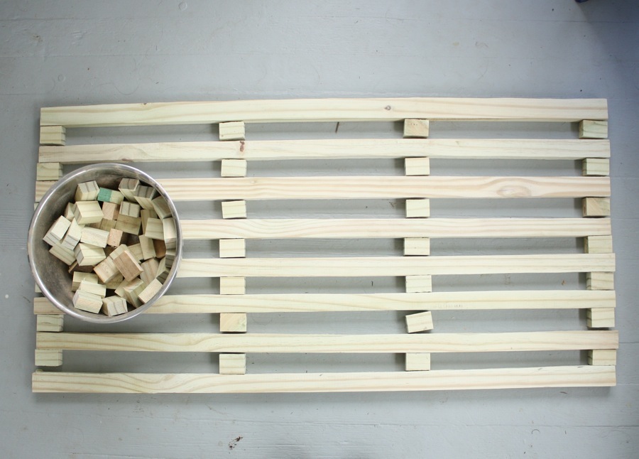 DIY wooden doormat