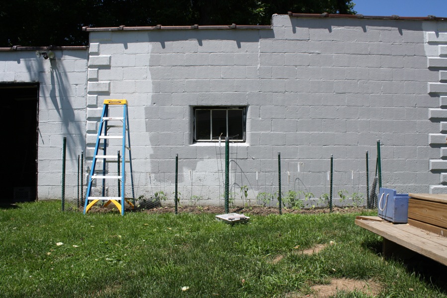 repainting concrete block