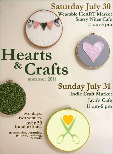 Hearts & Crafts, this Saturday and Sunday!