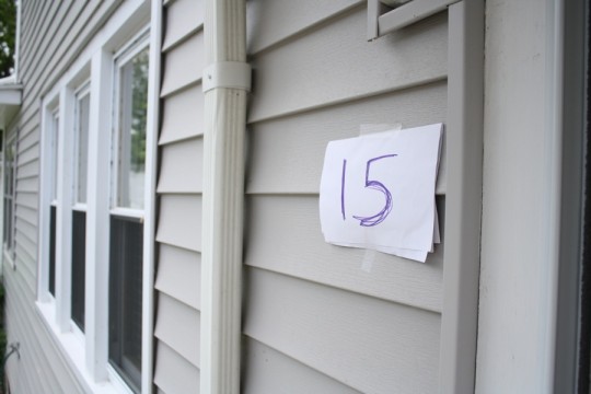 Temporary house number