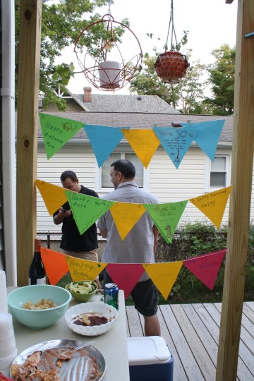 Birthday flags made by our guests.