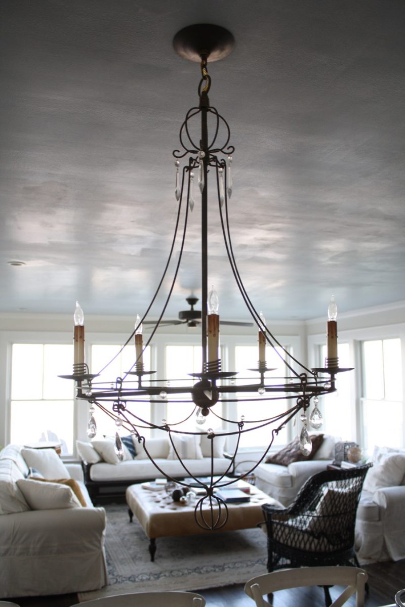 After: Dining table chandelier.