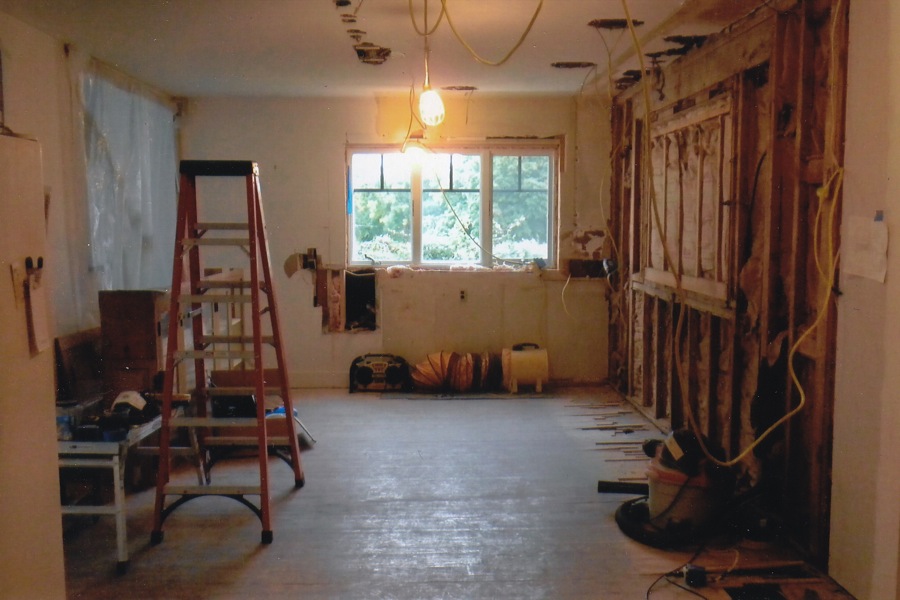 During: Kitchen, gutted and being redesigned.