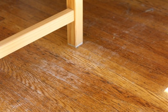 Yow. Wood-on-wood floor scratching.