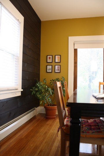 Frames in place in the dining room.