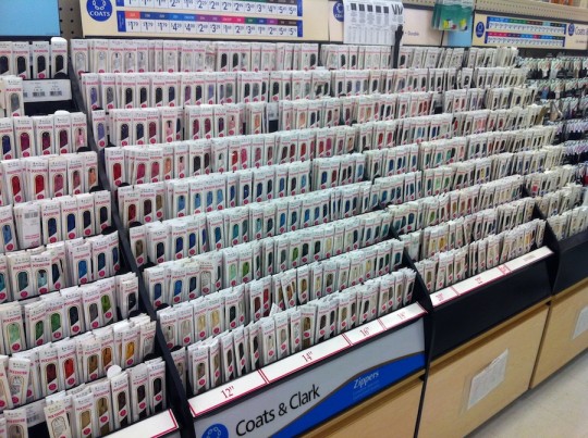 JoAnn's zipper madness.