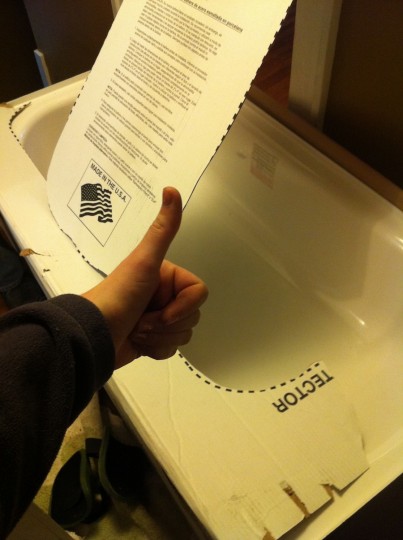 New tub, thumbs up.