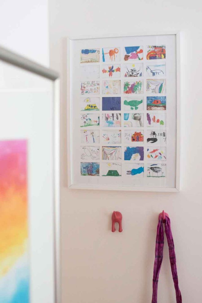 preschool artwork display ideas with a DIY poster mat.