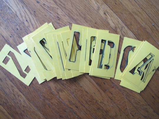 Random ABC stencils from a garage sale.