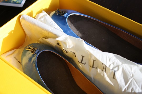 New blue leather flats, squeal!