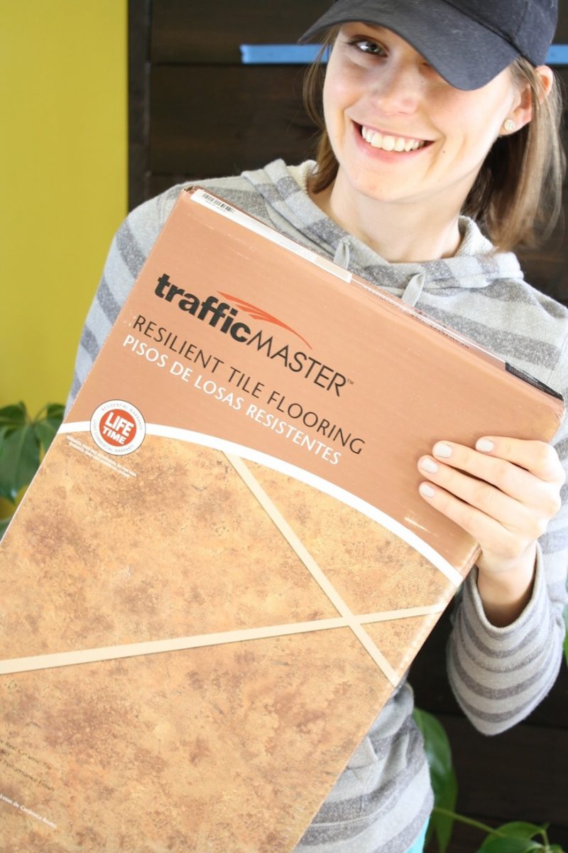 Kitchen floor tile planning.