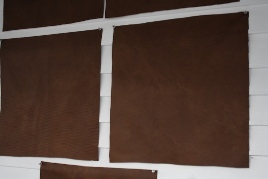 Cut the fabric into 20"x20" squares.