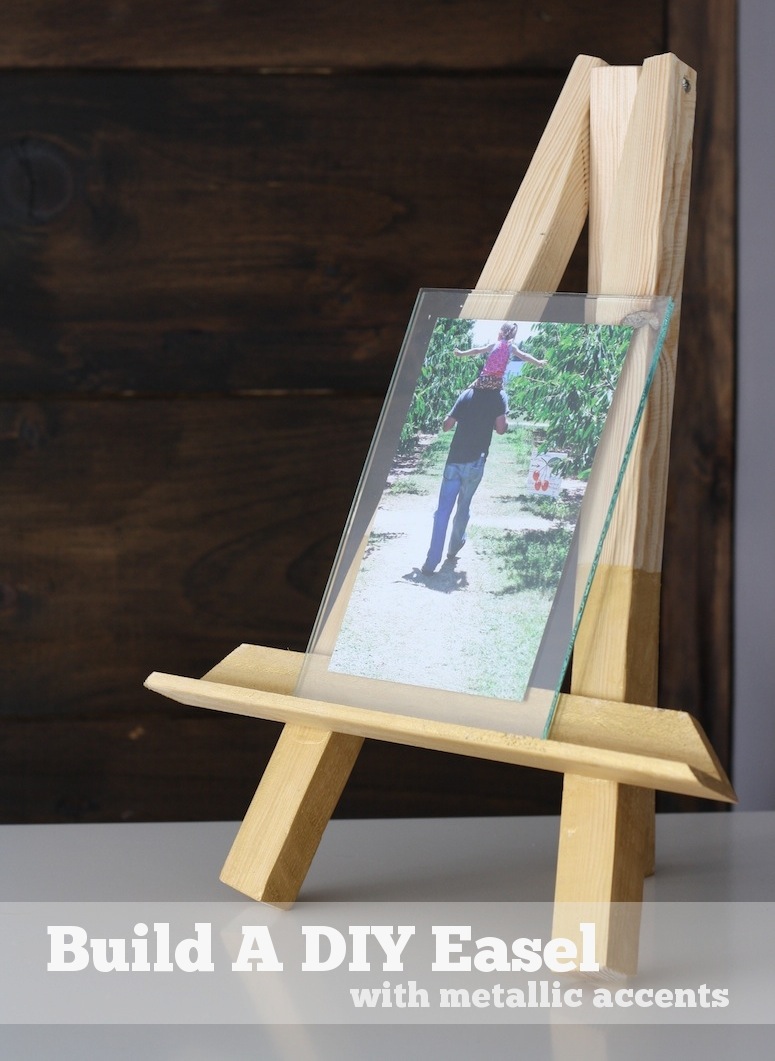 DIY gold-dipped easel.