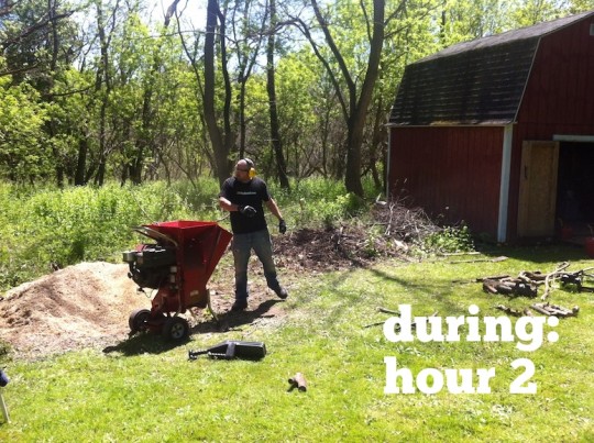 Wood chipping: A rage-infused second hour.