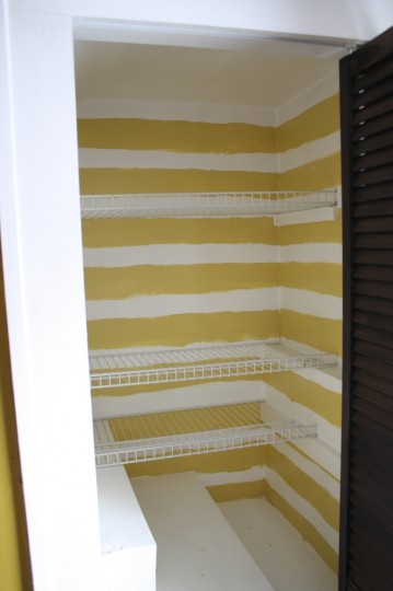 Hand painted striped closet.