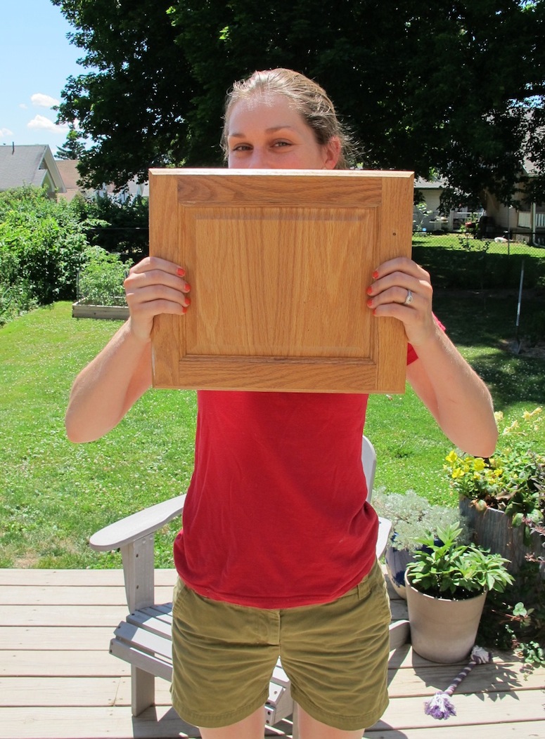 oak cabinet test staining.