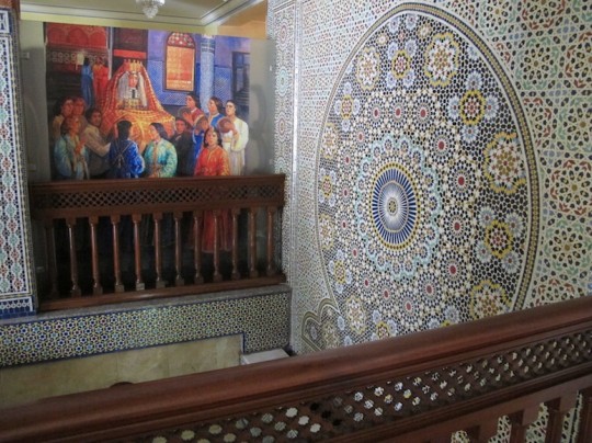 Tile and painted detailing inside the hotel hosting our friend's wedding.