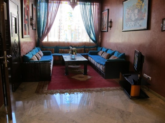 Lounge at the hotel, in Casablanca, Morocco.