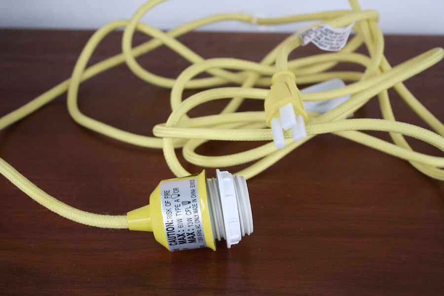 Fun, bright yellow West Elm pendant. For a future project.