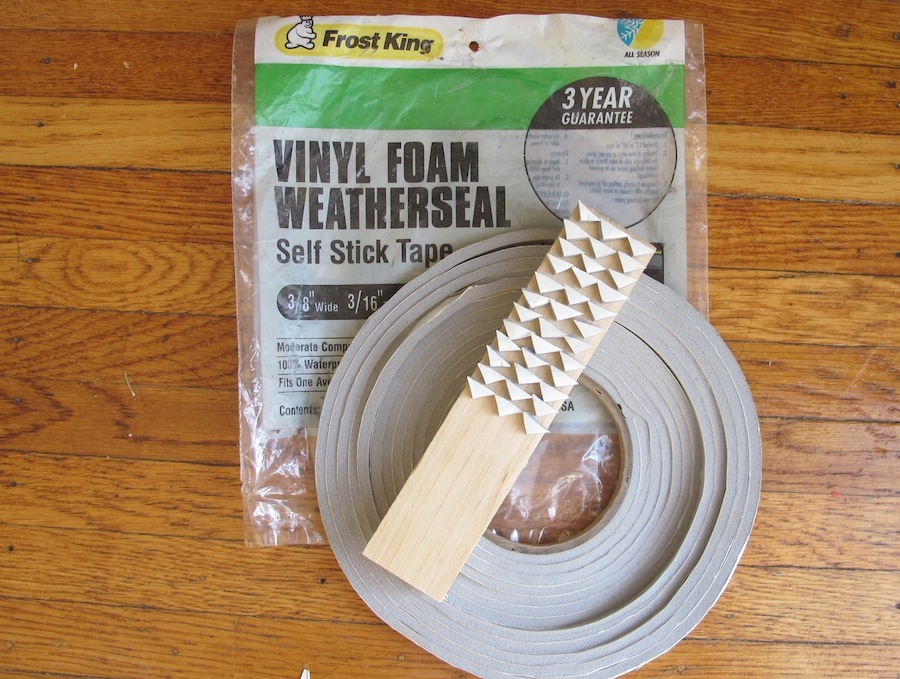 Using materials found around the house to create DIY Stamped Wrapping Paper.
