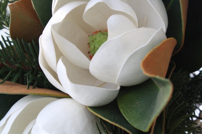 Finished magnolia bouquets.
