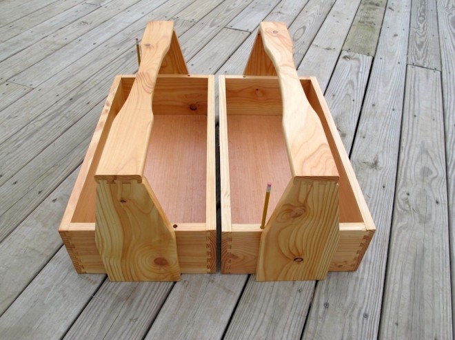 Our wedding gift, a set of handmade toolboxes.