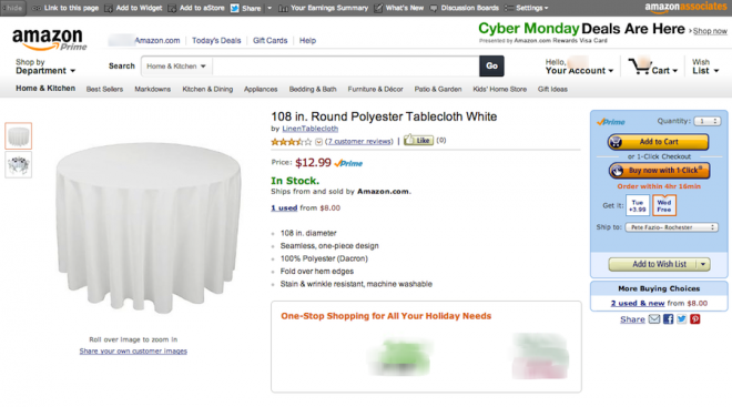 Buying tablecloths online ended up being a good value.