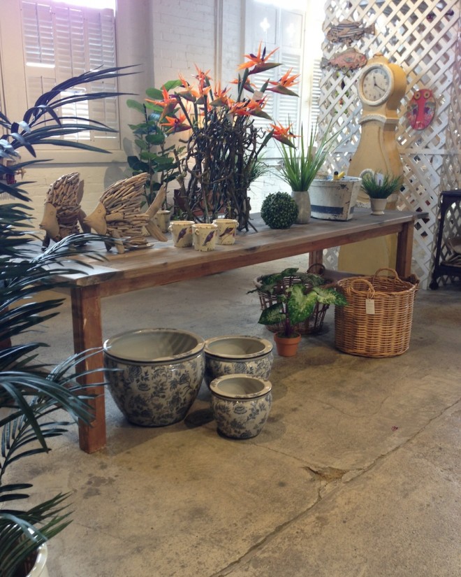 Our wedding table, staged professionally, in a retail shop.