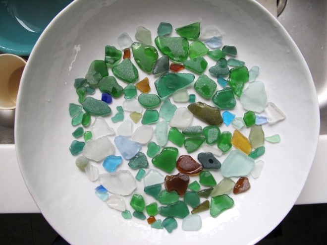 Pieces of beach glass from the Azores.