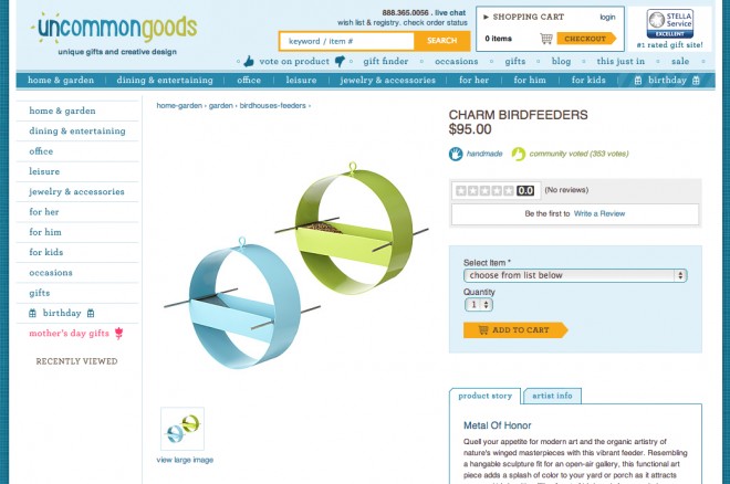 A modern bird feeder.