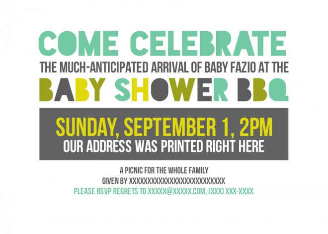 Happy Baby Shower BBQ Invite.