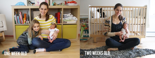 Our baby's weekly photo series has begun!
