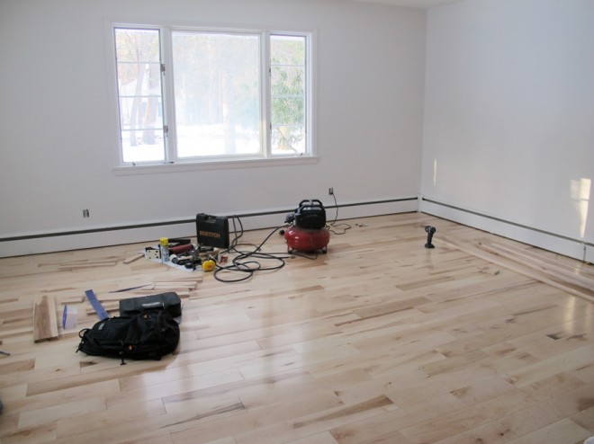 Master bedroom flooring is done!
