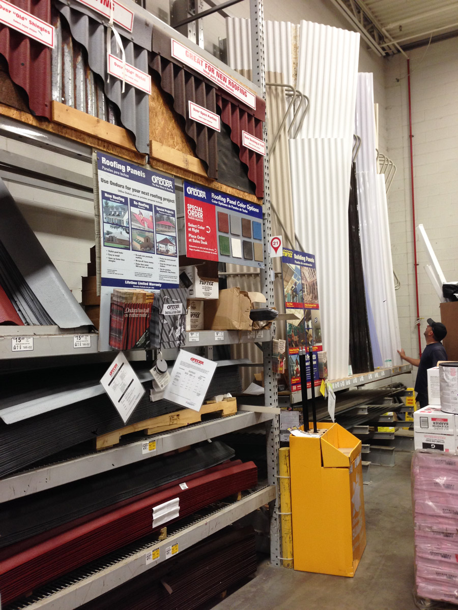 Polycarbonate and corrugated roofing options at Lowe's.