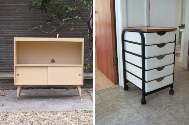 Midcentury shelving solutions for our home.