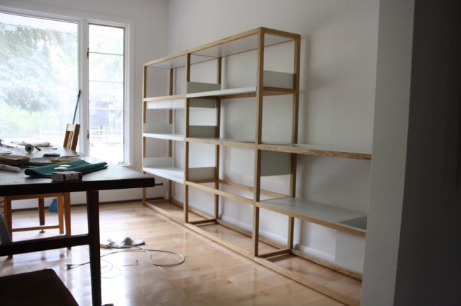 Lap shelving system in our dining room.