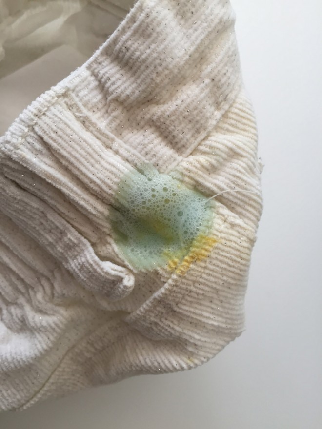 Make DIY laundry stain remover that will work on children's clothes stains.