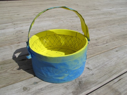 Spray paint a basket to update it for Easter.