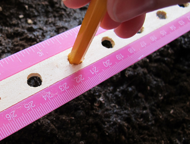 How to upcycle a ruler into an easy seed spacer.