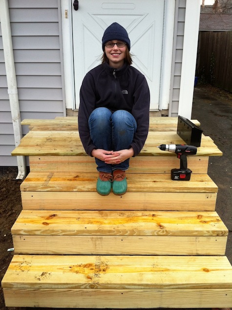 Remember local codes when building your own front stairway.