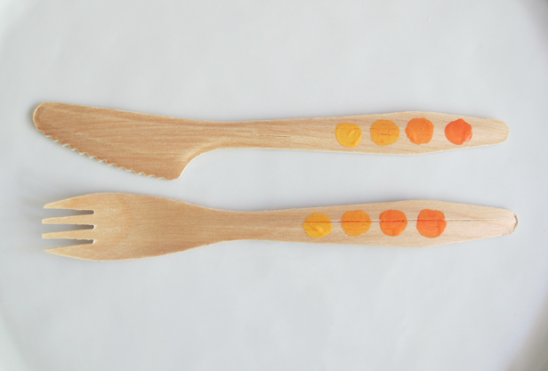 Use wooden flatware and customize it for your next party.