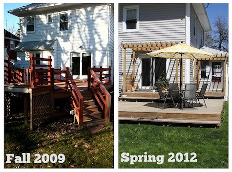 Completely replaced a deck for a new, modern look. Before + After!